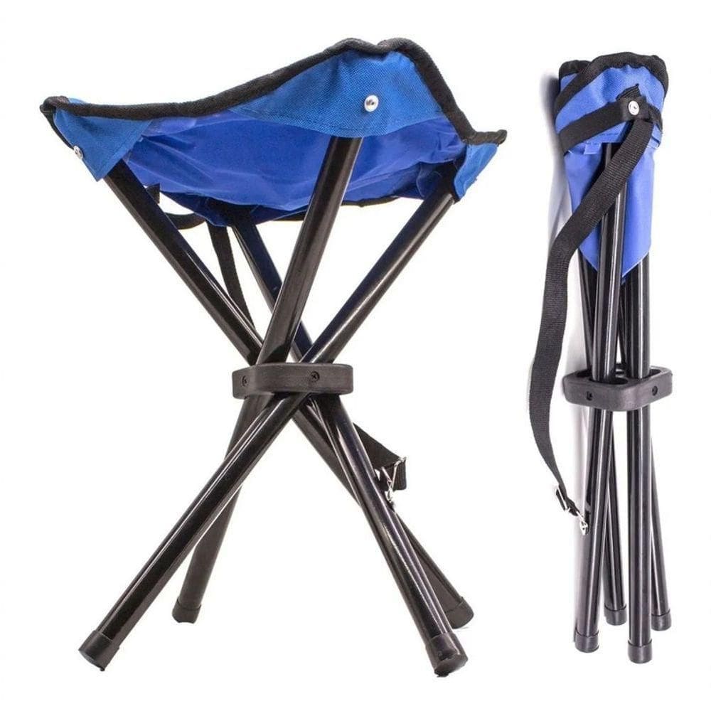 Banqueta Banco Tripé Dobrável Camping Praia Pesca Resistente