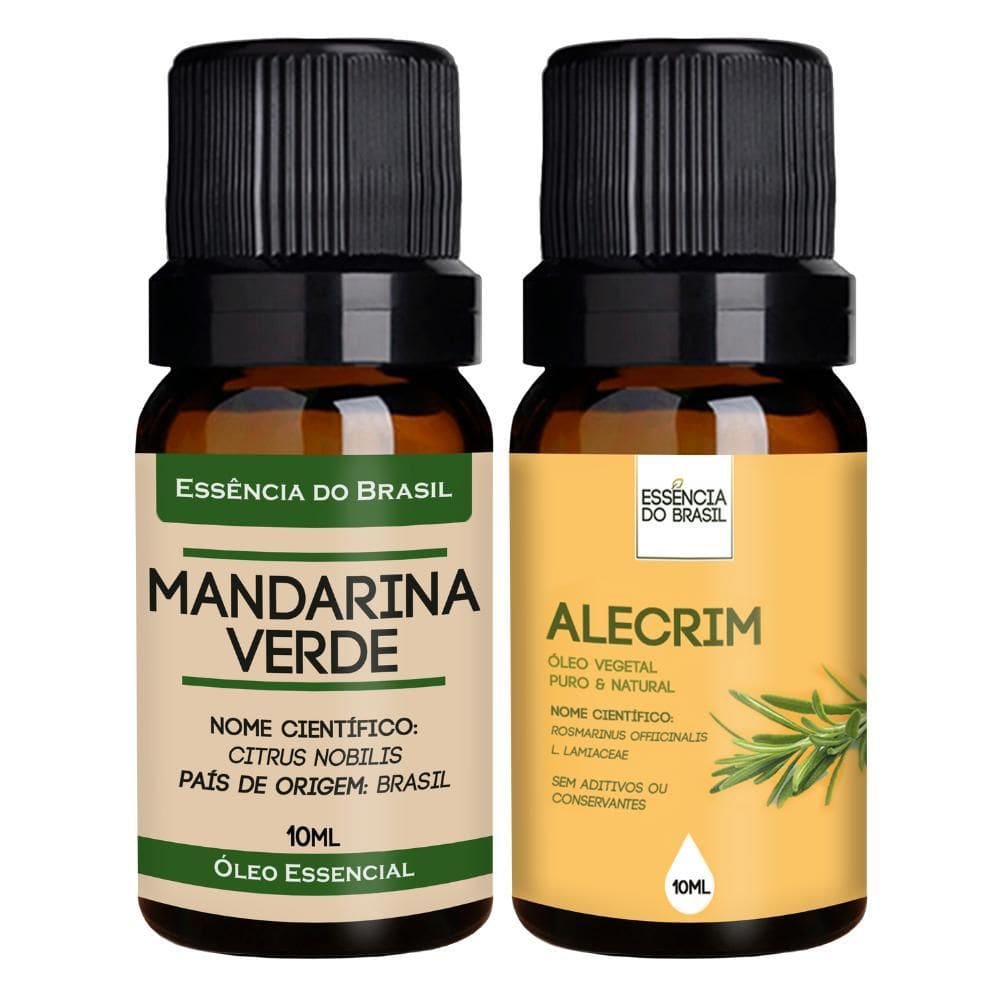 Óleo Essencial De Mandarina Verde + Vegetal De Alecrim 10Ml