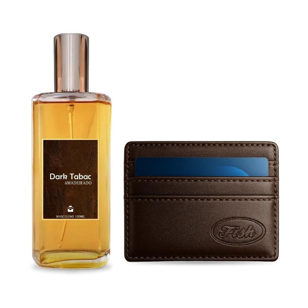 Kit Presente Pais - Perfume Dark Tabac 100Ml + Carteira Masc