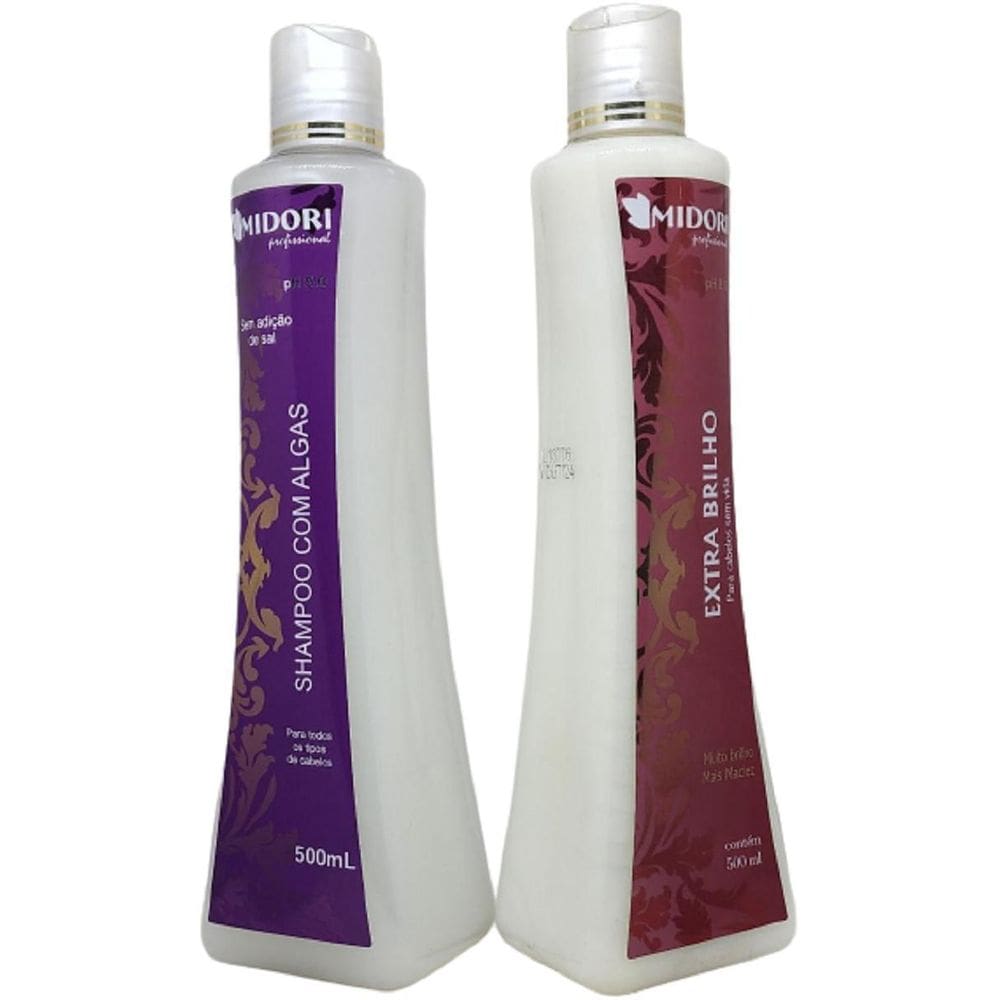 Kit Shampoo Algas 500Ml Cond Extra Brilho 500Ml Midori