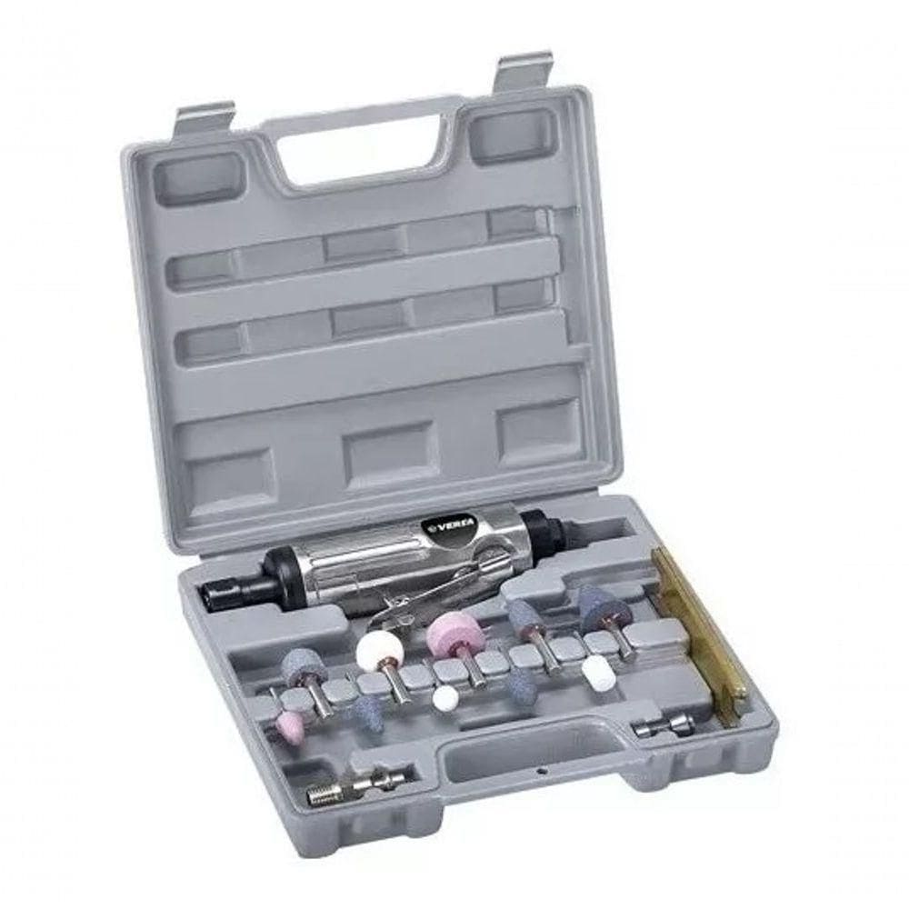 Kit Retífica Mini Pneumática Esmeril Trava Segurança Politri