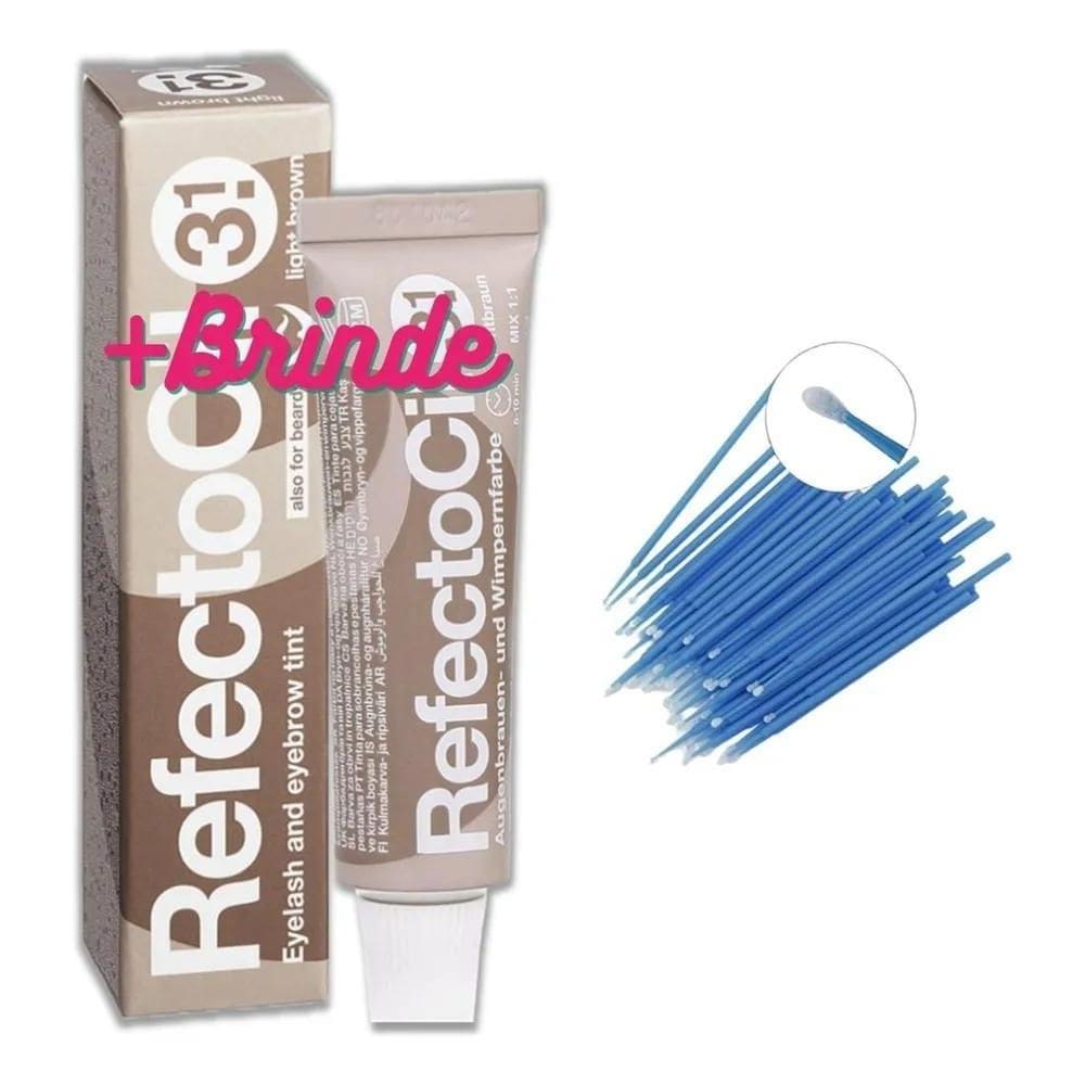 2X Tinta Refectocil Castanho Claro 3.1 Para Sobrancelhas/Cíl