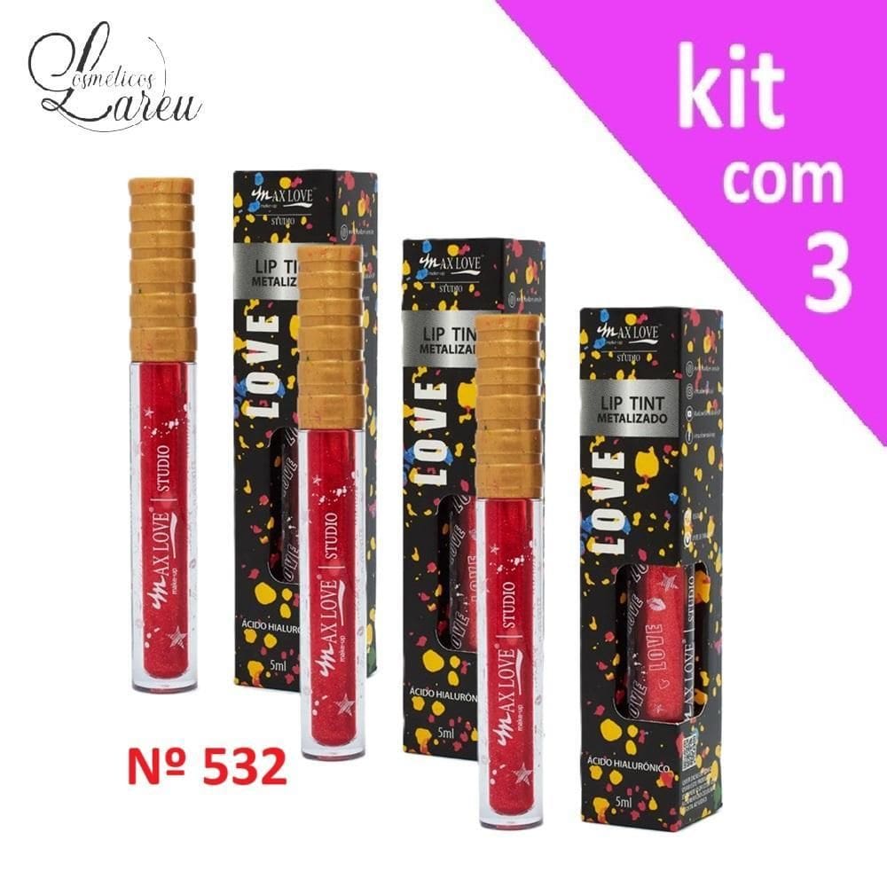 -Kit Lip Tint Metalizado 532  3 Un.  - Max Love
