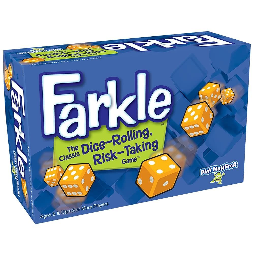 Jogo de tabuleiro de dados PlayMonster Farkle para família de mais de 8 anos