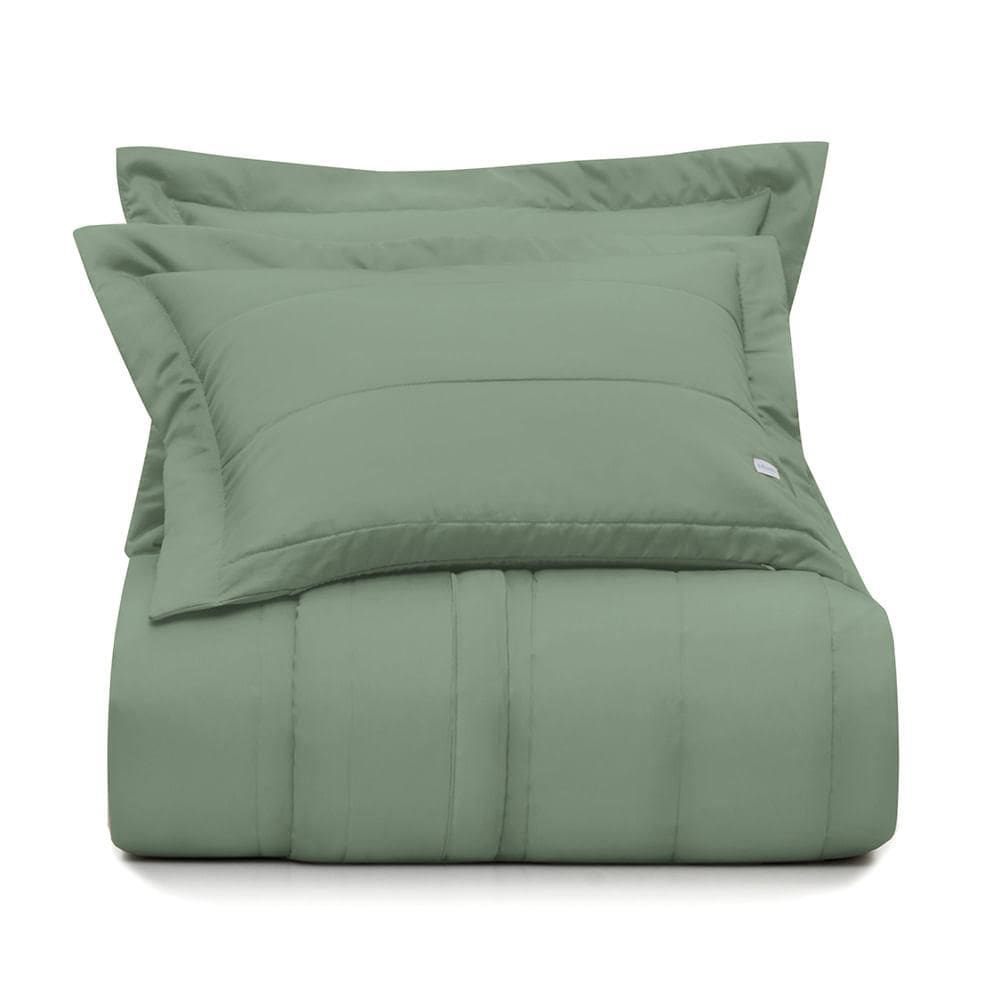 Jogo de Colcha King Altenburg Cetim 300 Fios Verde