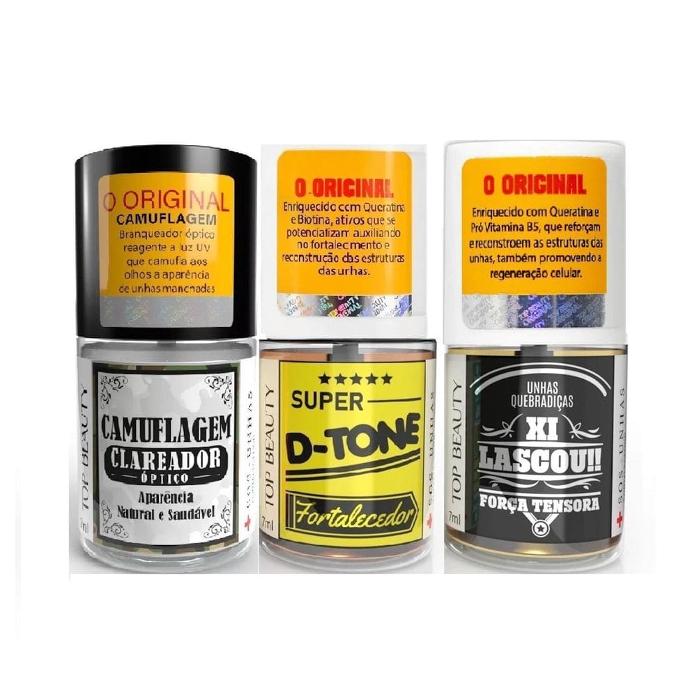 Kit 3 Bases De Unha Clareamento E Fortalecimento