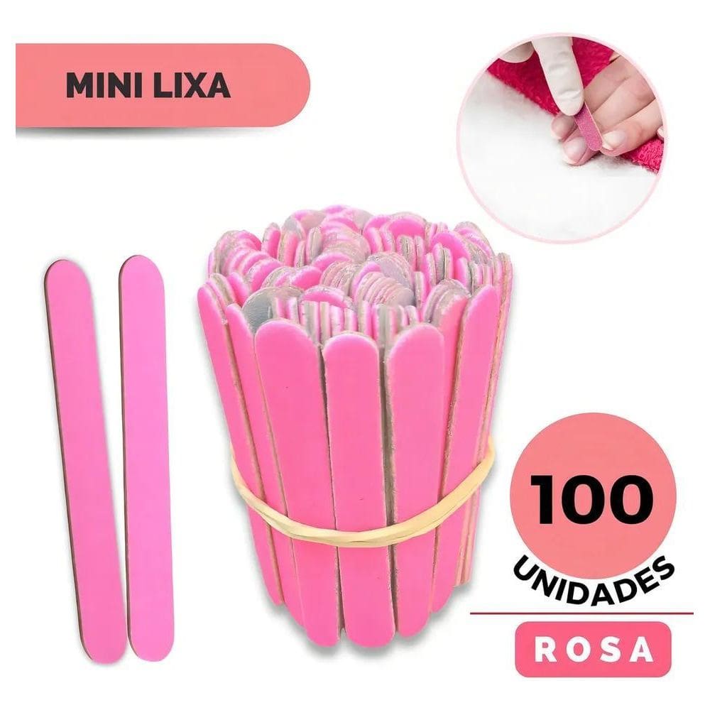2X 100 Lixas De Unha Mini Descartáveis Manicure Pedicure 8 C