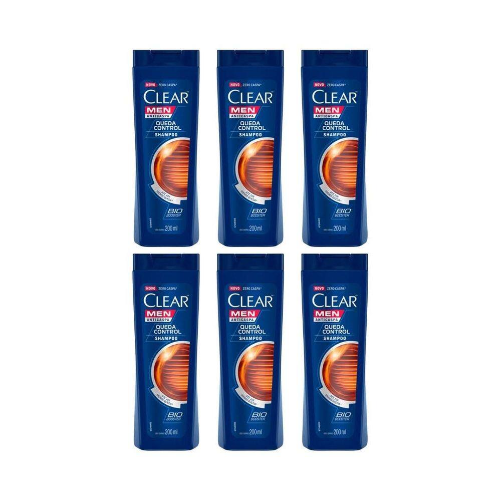 Shampoo Clear 200Ml Controle Queda Men-Kit C/6Un