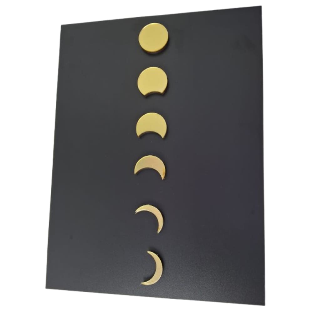 Quadro Painel Decorativo Fases Lua Dourado 30X40 Mdf Acrilic