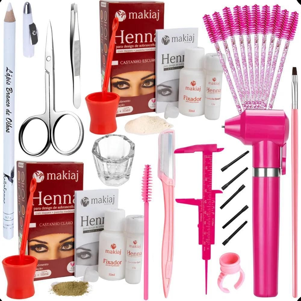 10X Kit Henna Sobrancelha Design Kit Sobrancelhas Profissio