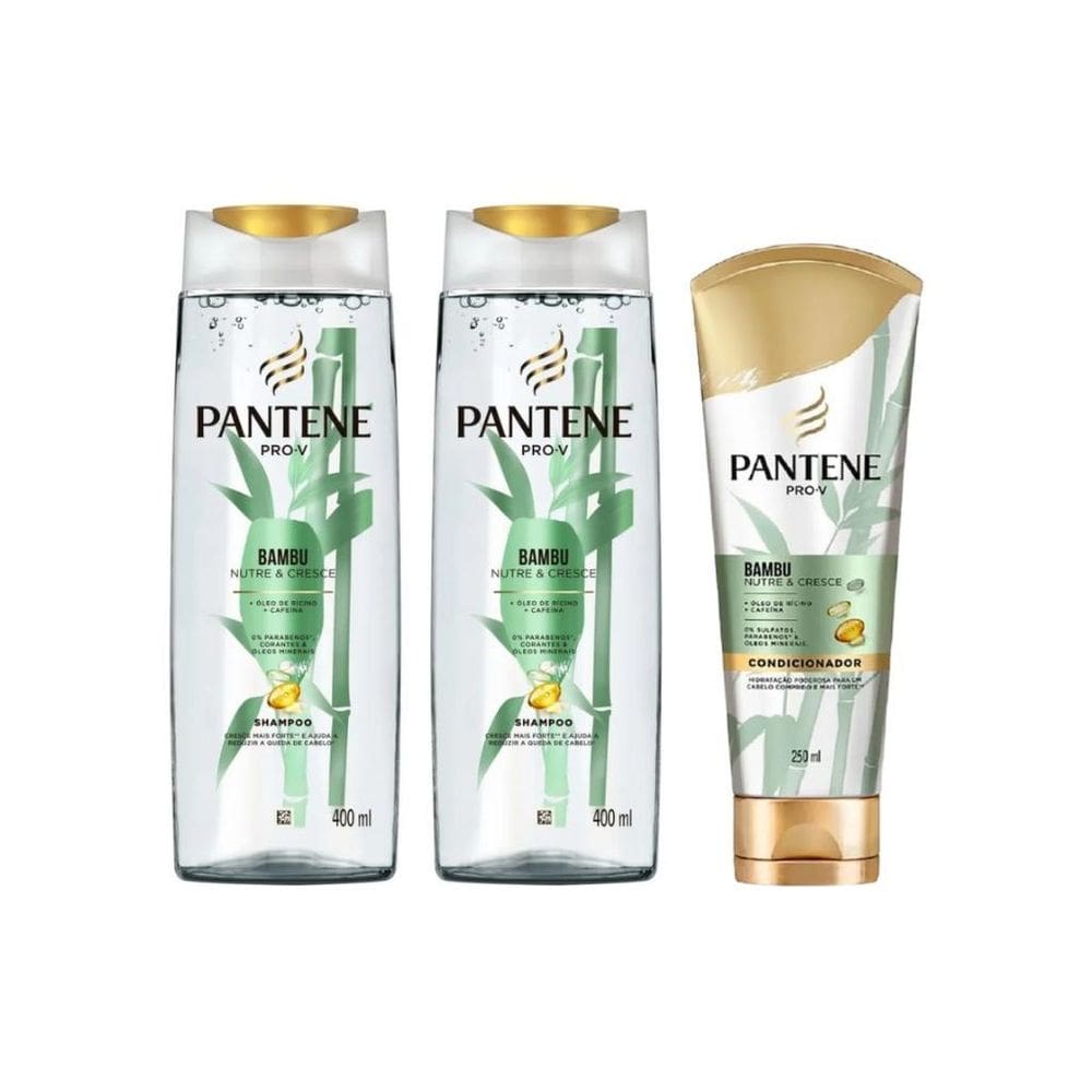 Kit Pantene Bambu 2 Shampoo 400Ml + 1 Condicionador 250Ml