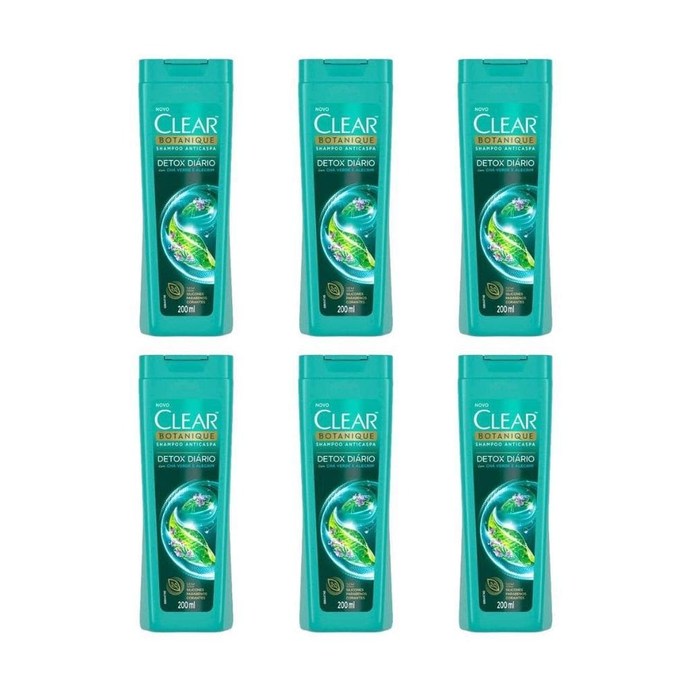 Shampoo Clear 200Ml Detox Diario-Kit C/6Un