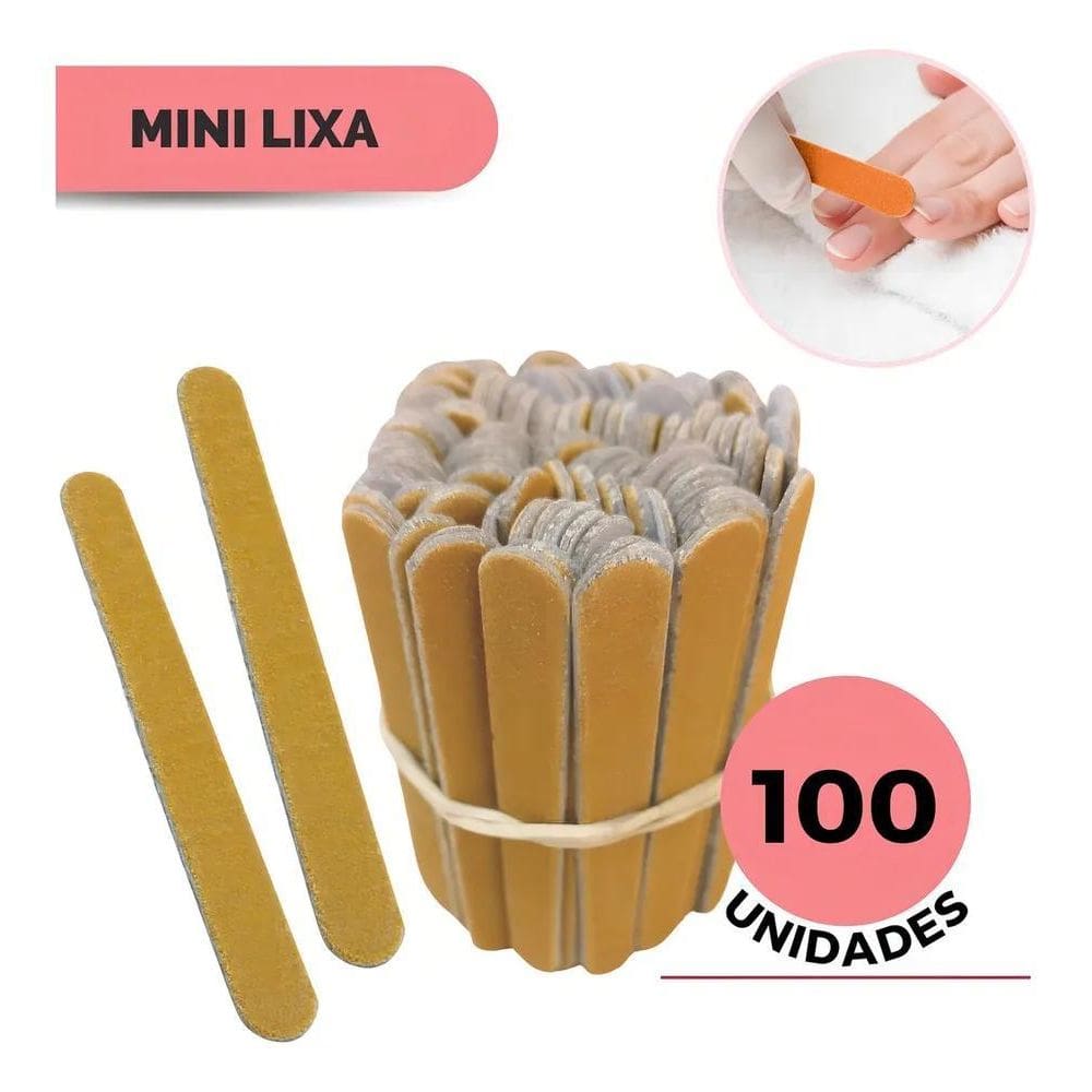 2X 100 Lixas De Unha Mini Descartáveis Manicure Pedicure 8 C
