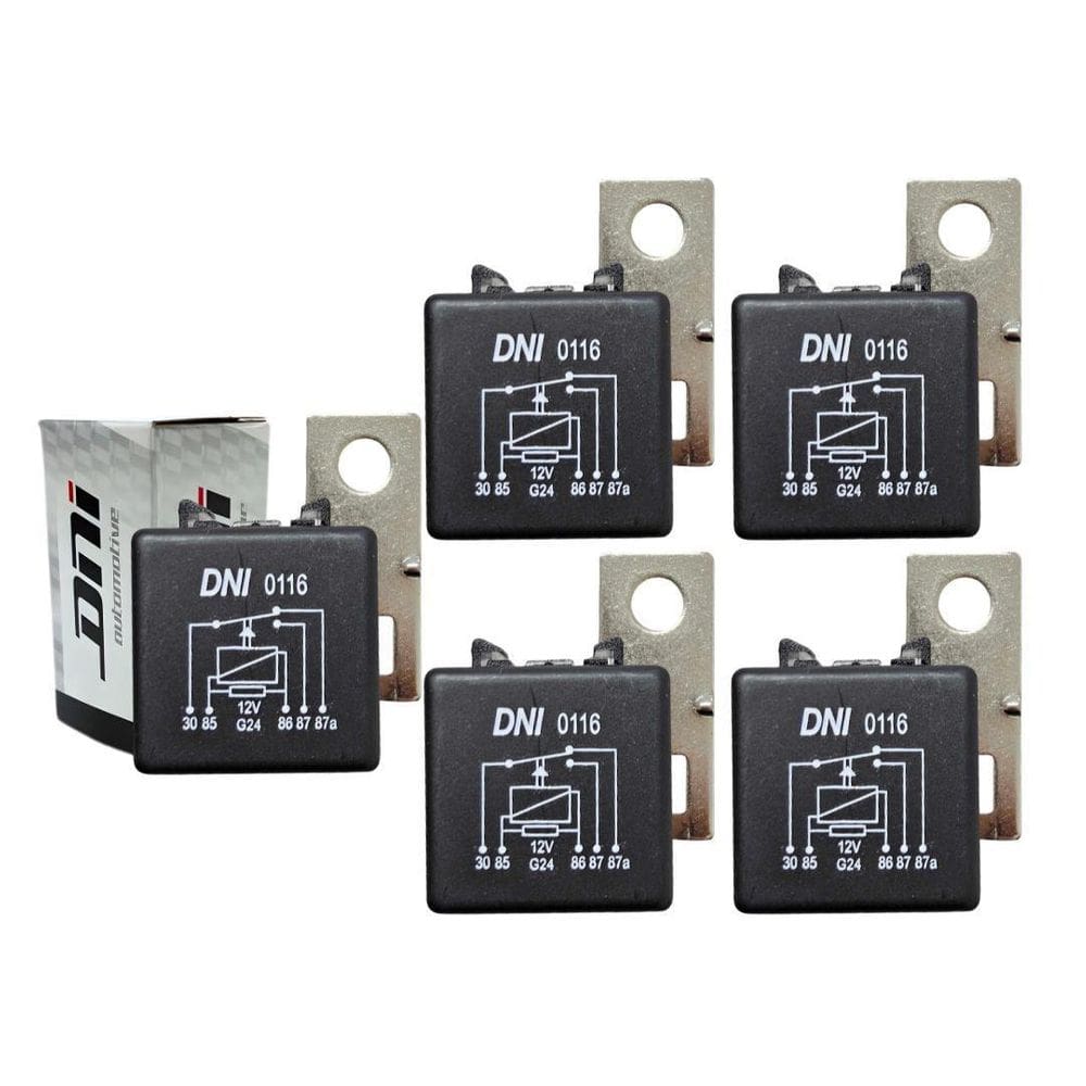 Kit 5 Relé Auxiliar Reversor 40/30A 5 Terminais 12V Dni0116