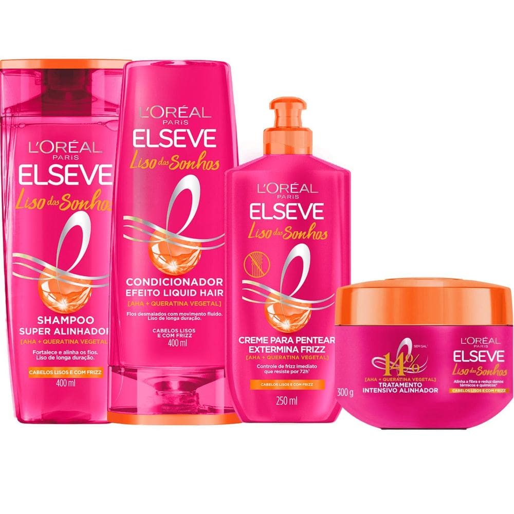 Kit Novo Liso Dos Sonhos Loreal Elseve Mascara Creme Pentear