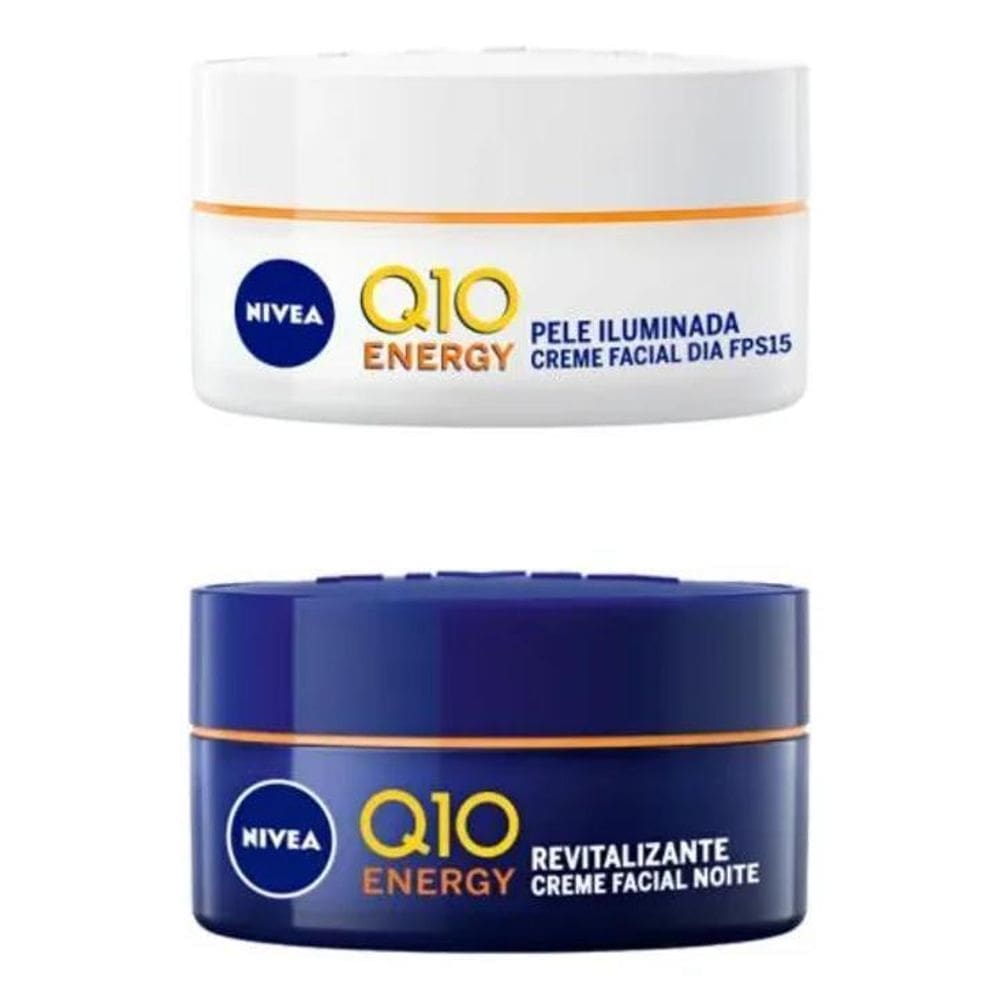 3X Kit Creme Facial Nivea Q10 Energy Noite E Antissinais Dia