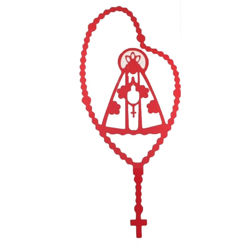 Adesivo Nossa Senhora Aparecida Terço Vermelho Carro Moto