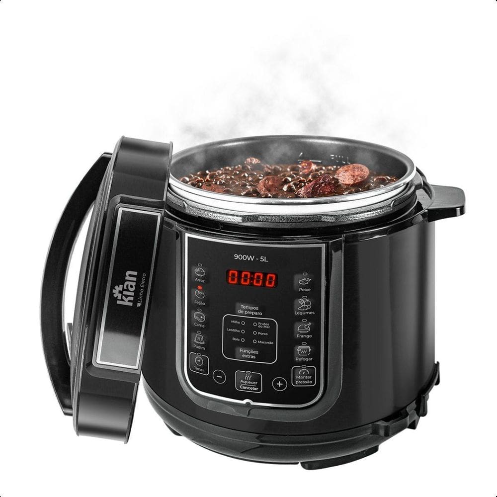 Panela De Pressão Elétrica 5 Litros Kian Ppe-101 Preto 127V