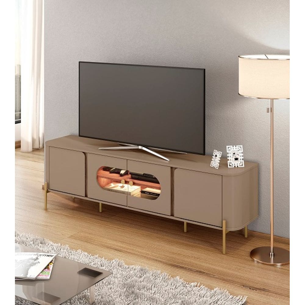 Rack Juquehy Fendii/Carvalho - Bechara Móveis