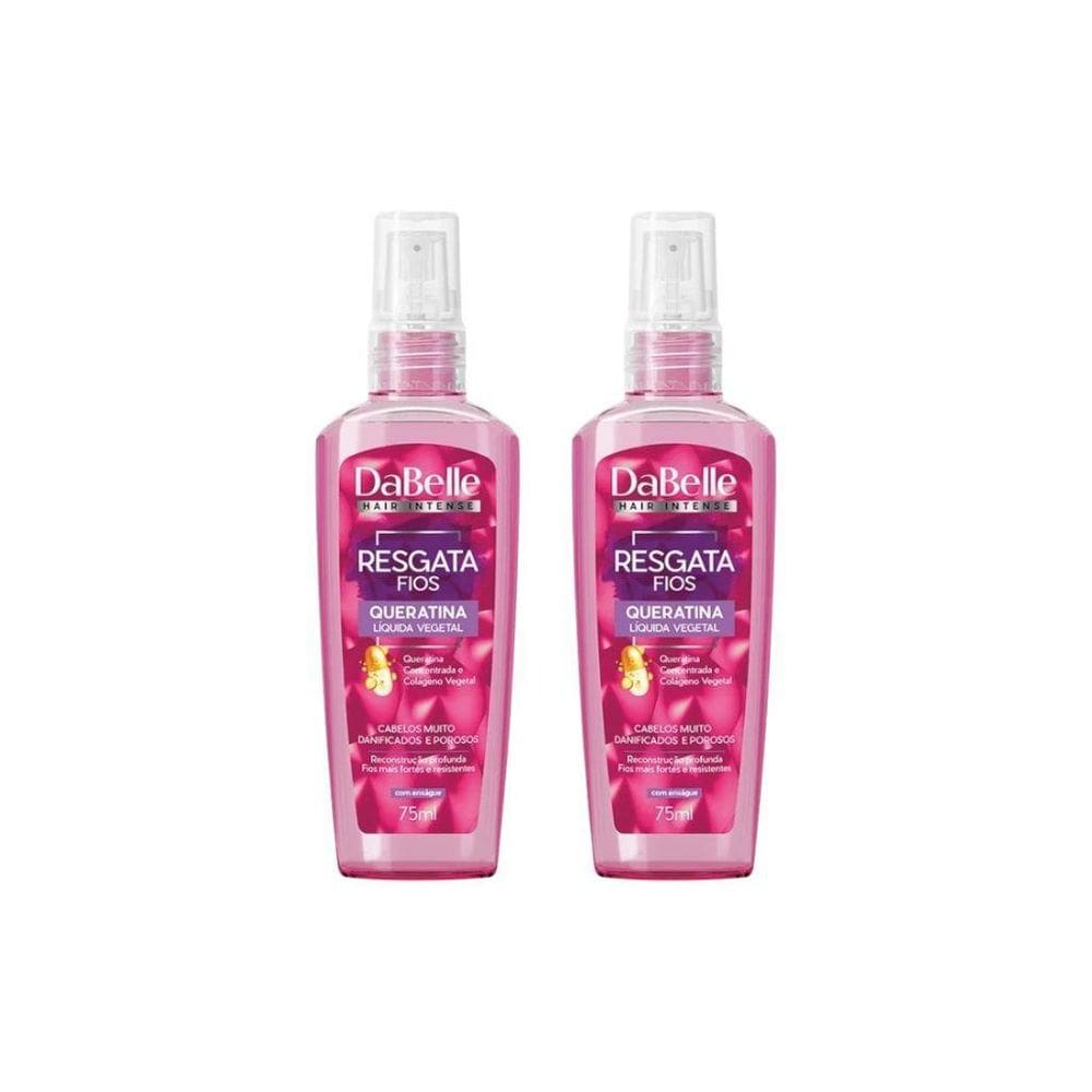 Queratina Liquida Vegetal Dabelle 75Ml Resgata Fios -Kit 2Un
