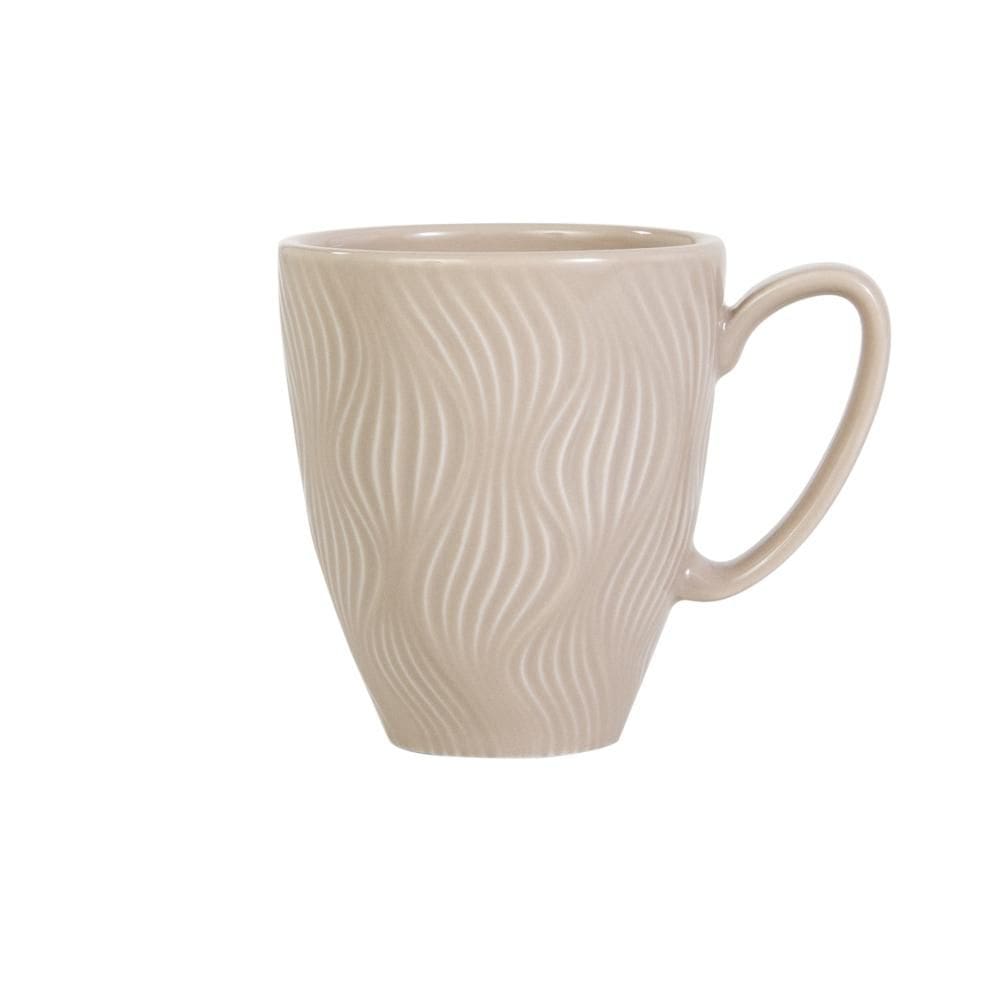 Caneca Chá Café  Cor Creme Sinuosa 308 ml Germer Porcelanas