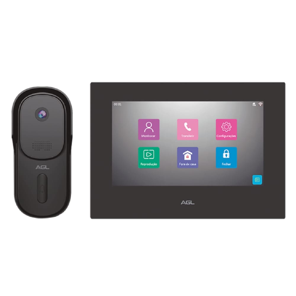 Vídeo Campainha Porteiro Eletronico Touch Wifi VP7 Color