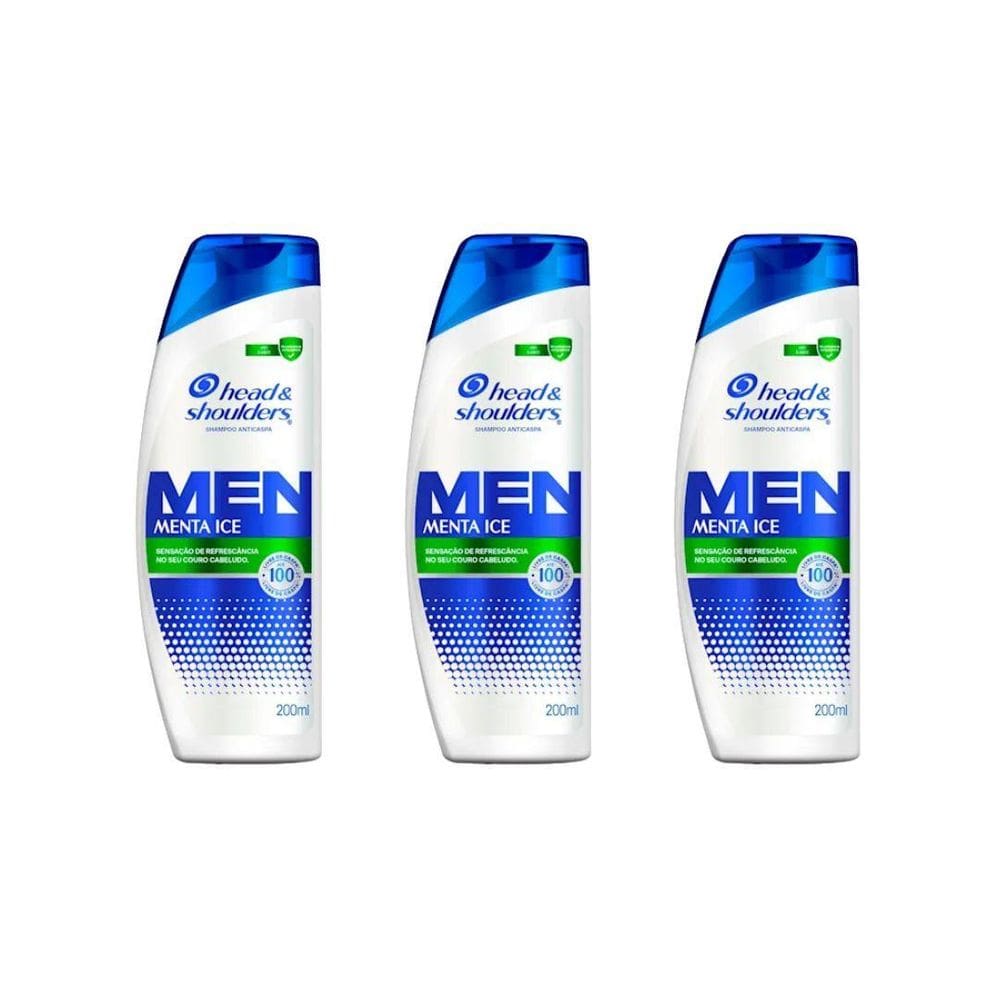 Shampoo Head & Shoulders 200Ml Anticaspa Menta Ice - 3Un