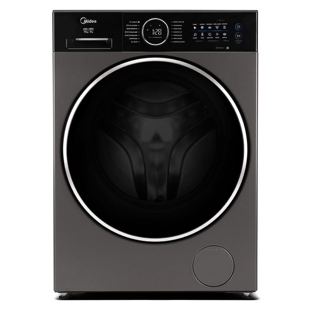 Lava E Seca 11kg Titanium Slim Storm Wash Conectada Midea MF210D110WB/GK-02 220V