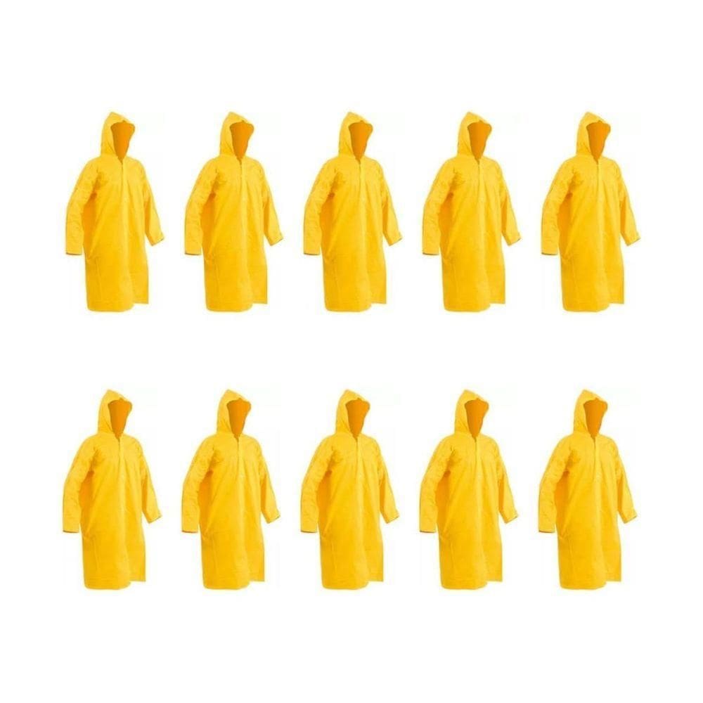 Capa Chuva Pvc Forrada Amarela G