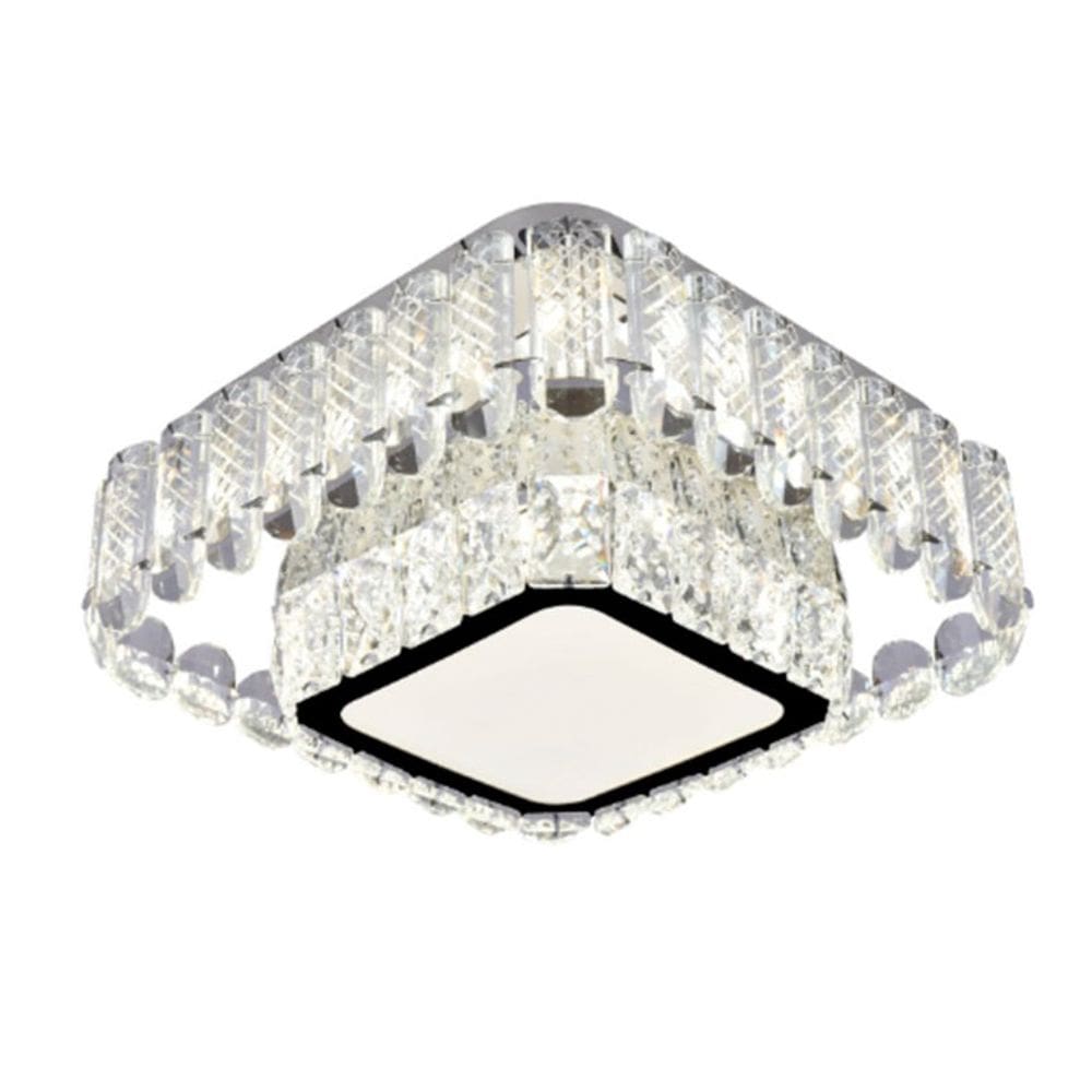 Plafon Cristais Transparente 30cm Led 30W 3 em 1 Bivolt 16093-PL