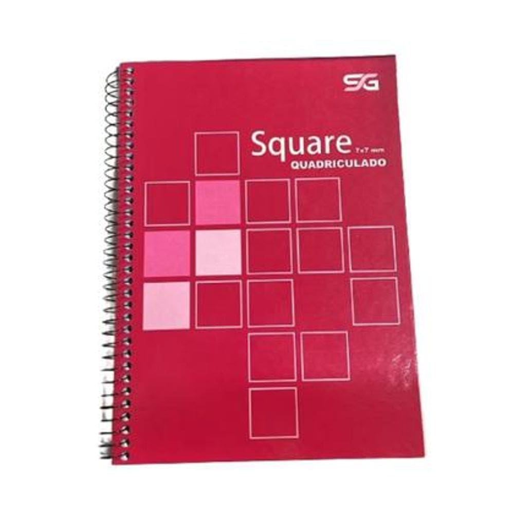 Pacote Caderno com 4 Quadriculado Espiral Capa Dura 80 Folhas 7x7mm Rosa - Sidgraph