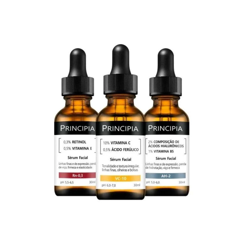 Kit Principia Vitamina C + Retinol + Hialurônicos
