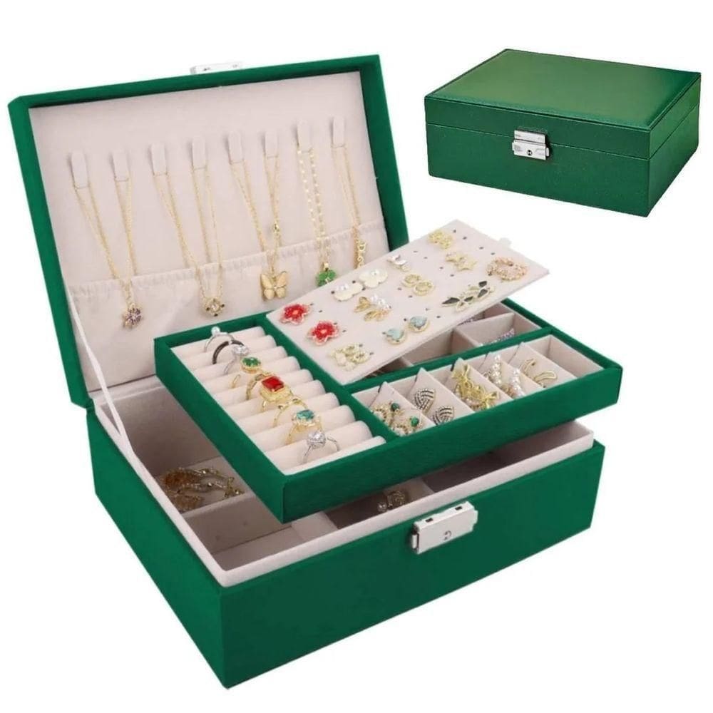 Porta Joia Grande Maleta Feminino Cor:verde