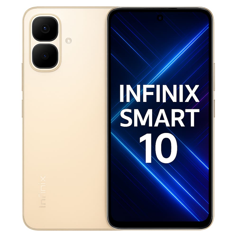Smartphone Celular Infinix Smart 10, 128GB, 4GB RAM, Android 15, Tela 6,67 HD+ 90Hz, Câmera Dupla 50MP, Bateria 5000mAh, Dual SIM, Dourado