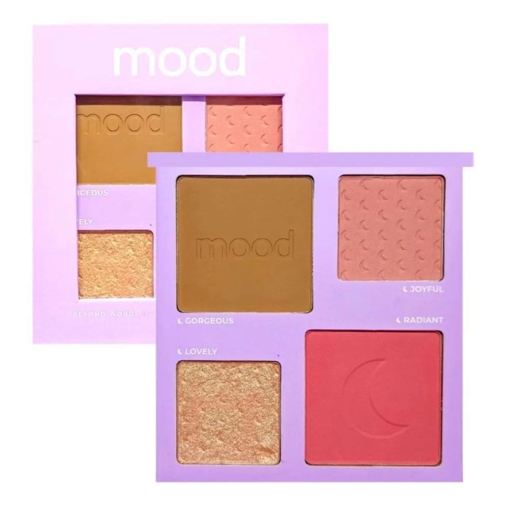 2X Paleta De Blush Contorno E Iluminador Mood Ruby Rose