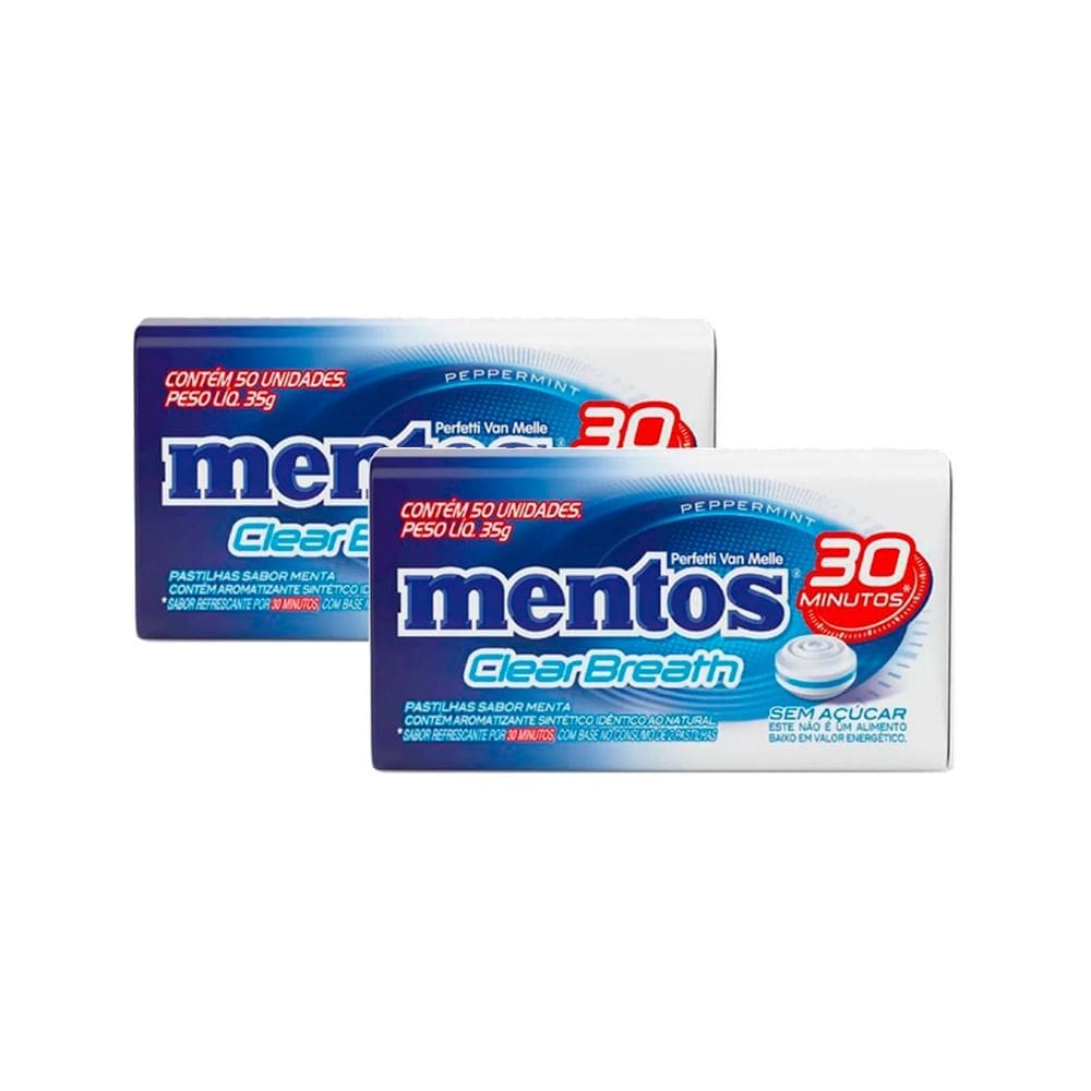 Kit 2 Pastilhas Mentos Peppermint 35g