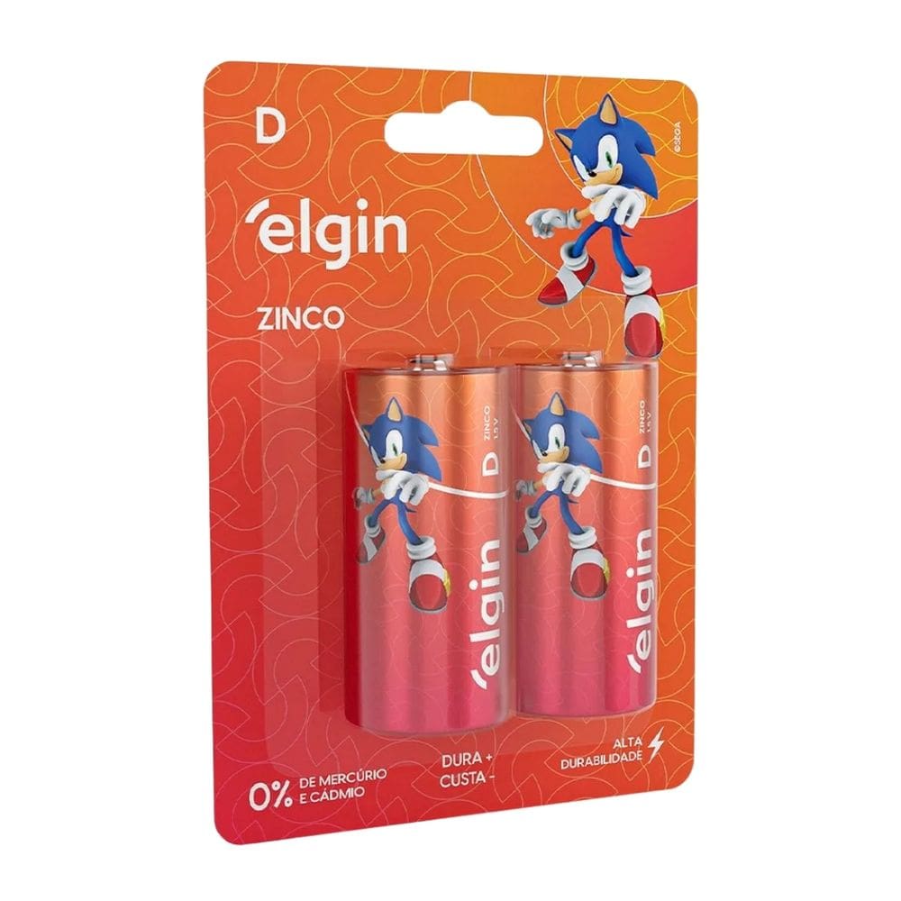 Pilha De Zinco Carvão R20 2 Unidades Elgin