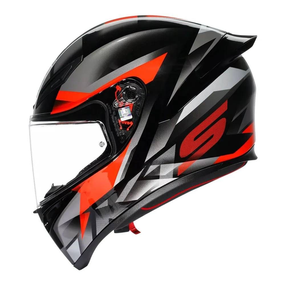 Capacete AGV K1S Fastlap Preto Cinza e Vermelho