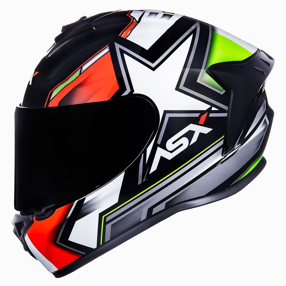 Capacete ASX Draken Pilot Preto Vermelho e Verde
