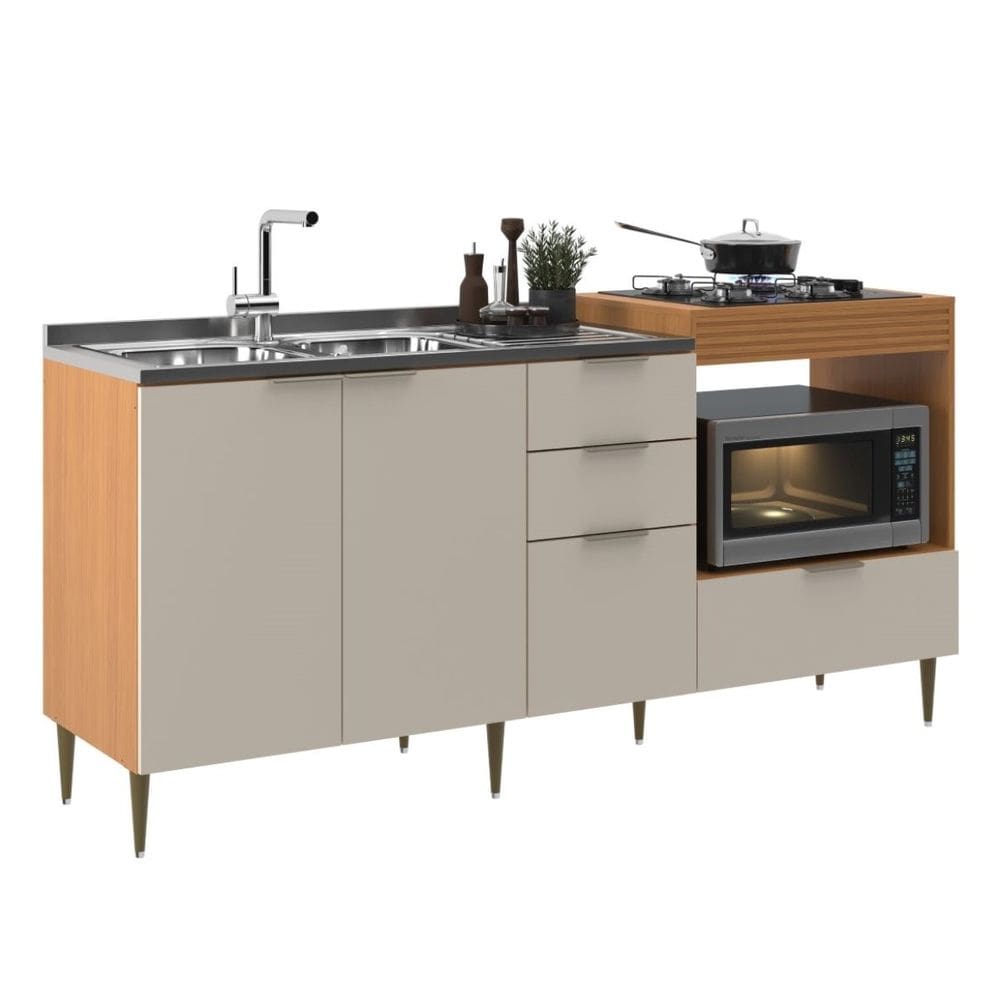 Balcao Cooktop 4 Em 1 Alice 190Cm Angelin Off White