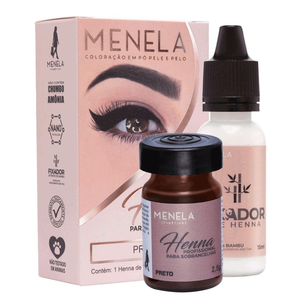 Kit Henna Para Sobrancelhas Menela Preto