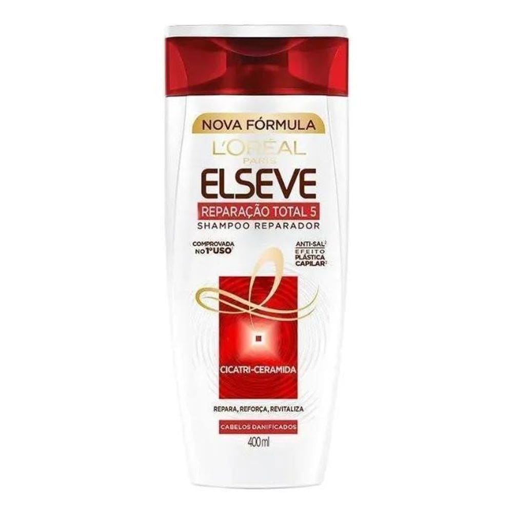 5X Shampoo Elseve Reparação Total 5+ L`Oréal Paris 400Ml