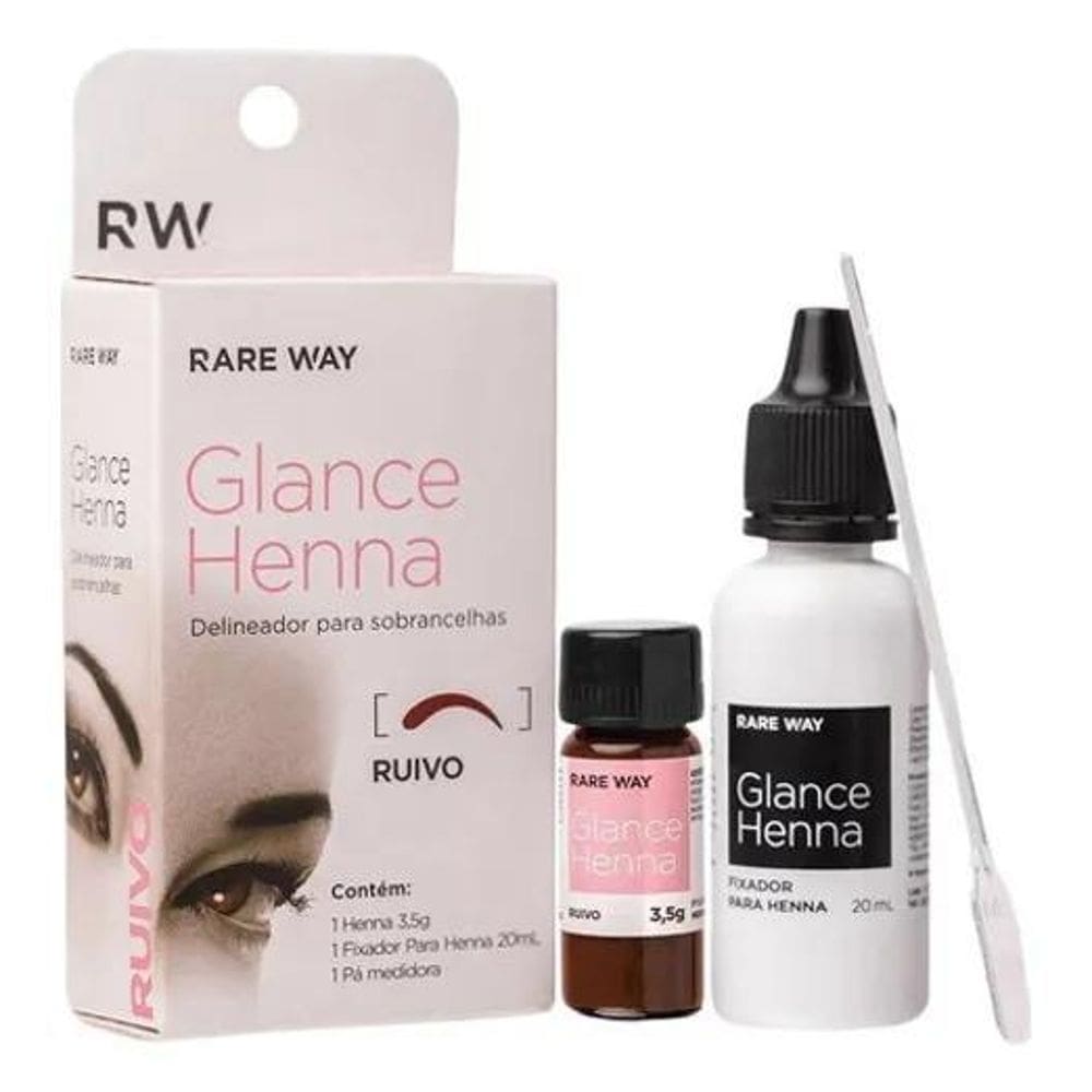 3X Henna Rare Way Glance 3,5G Para Sobrancelhas Cor Ruivo