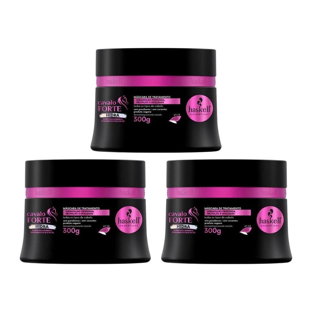 Mascara Haskell 300G Hidra Cavalo Forte - Kit Com 3Un