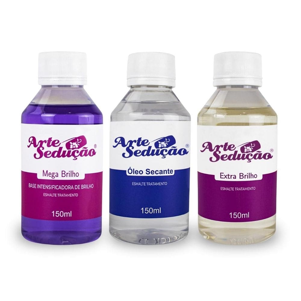Extra Brilho + Mega Brilho + Óleo Secante 150Ml Arte Sedução
