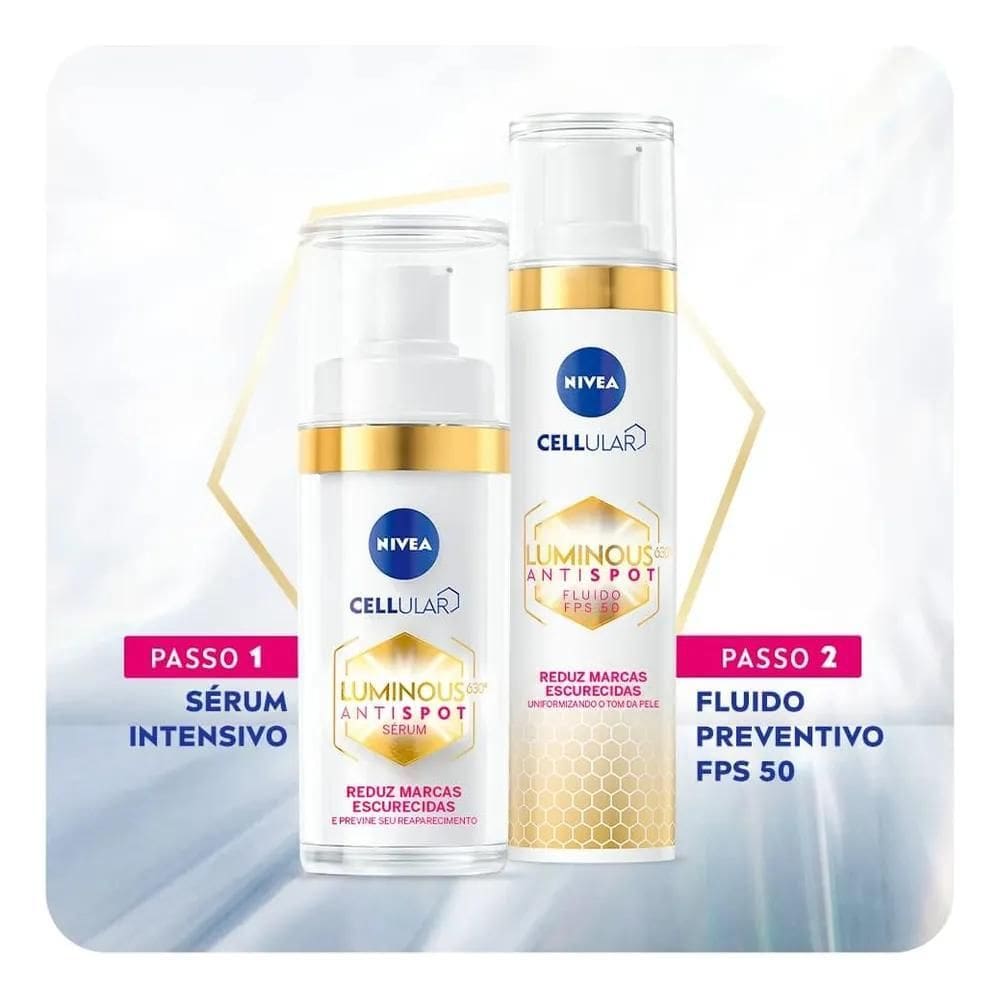 10X Kit Nivea Cellular Luminous Sérum 30Ml + Fluido Fps 50
