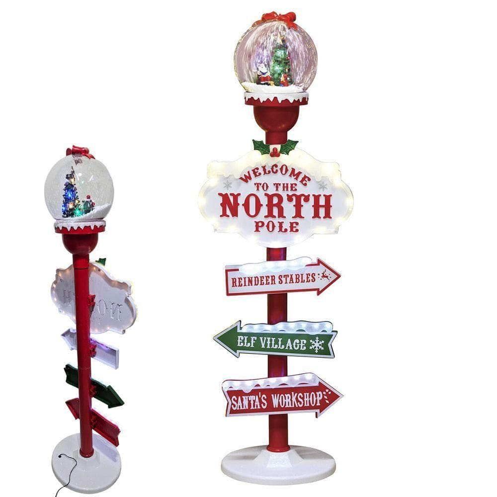 Poste Natal Papai Noel Led Luminaria Seta Natalina Decoraçao Loja Cenario Vitrine Shopping Festa Fim De Ano Evento