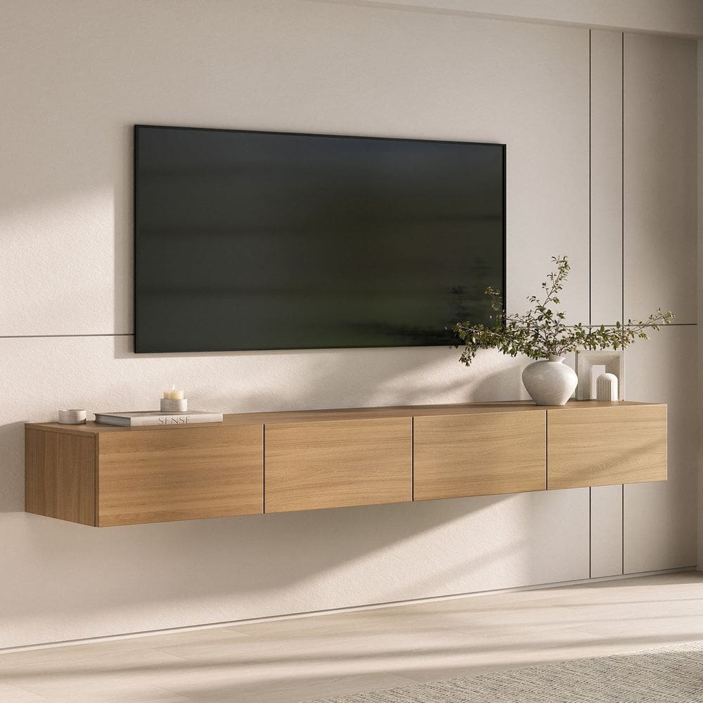 Rack Suspenso para Tv até 75 Polegadas 210cm Aruá Cabecasa Madeiraoriginals Jatoba