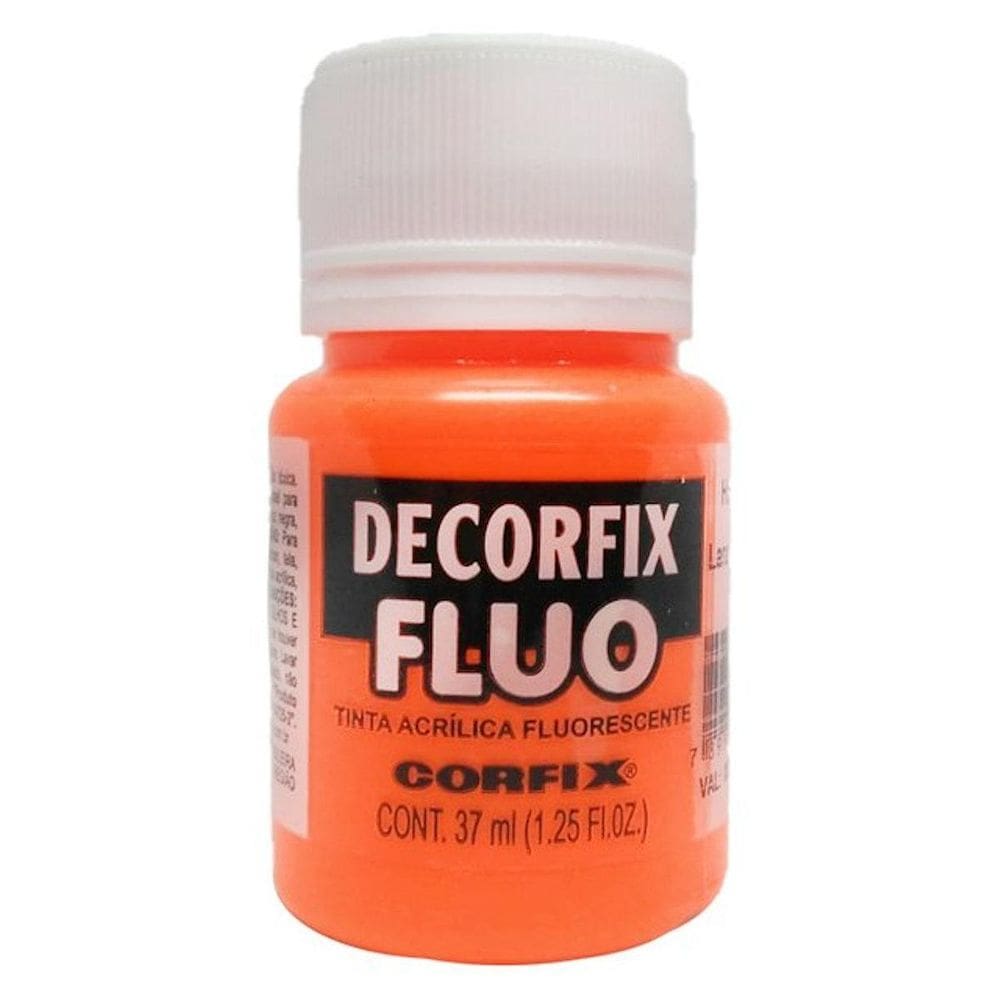 Tinta Decorfix Fluorescente 1010 Laranja Fogo 37Ml