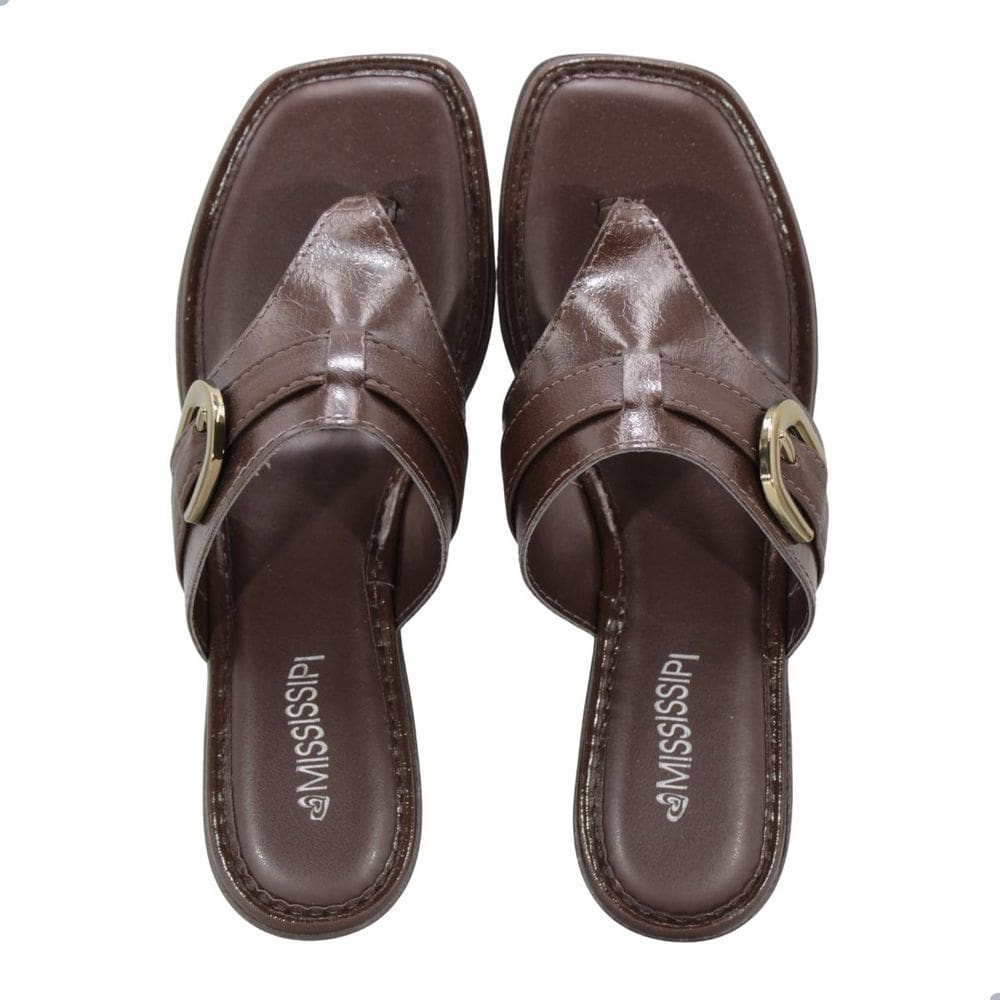 Tamanco Mississipi de Salto Baixo Marrom